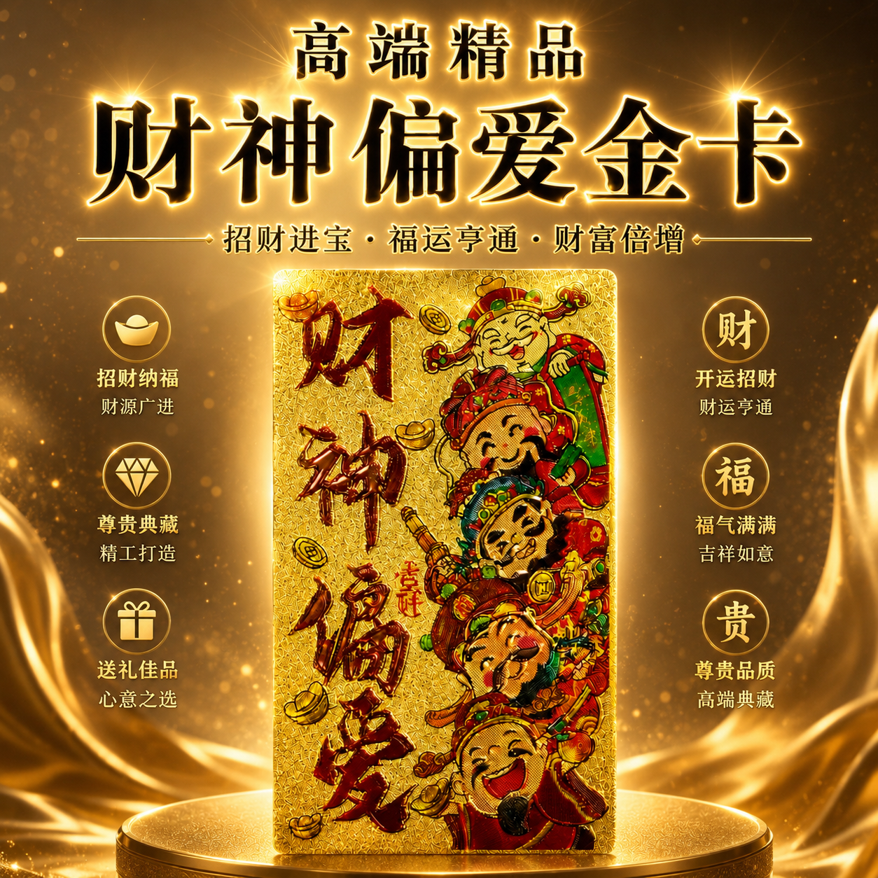 高端精品財神偏愛金卡 Premium Luxury God of Wealth’s Favorite Gold Card