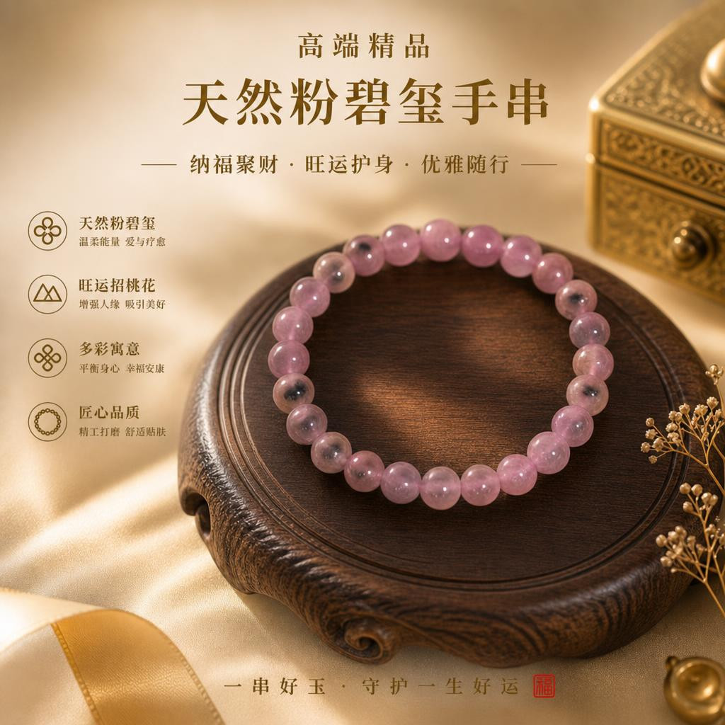 粉霞碧玺手串 | Pink Glow Tourmaline Bracelet