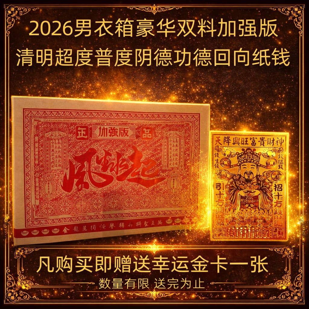 2026双料加强版清明超度普渡陰德功德迴向紙錢 |Extra strong version】briefcase of ChingMing’s Parinamana, Merit & Release (MALE BRIEFCASE/男衣箱)