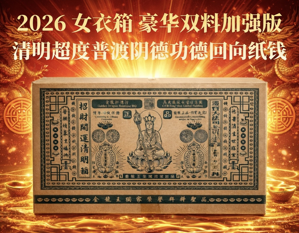 2026 女衣箱 豪华双料加强版清明超度普渡陰德功德迴向紙錢 |Limited & Extra strong version】briefcase of ChingMing’s Parinamana, Merit & Release (FEMALE BRIEFCASE/女衣箱)