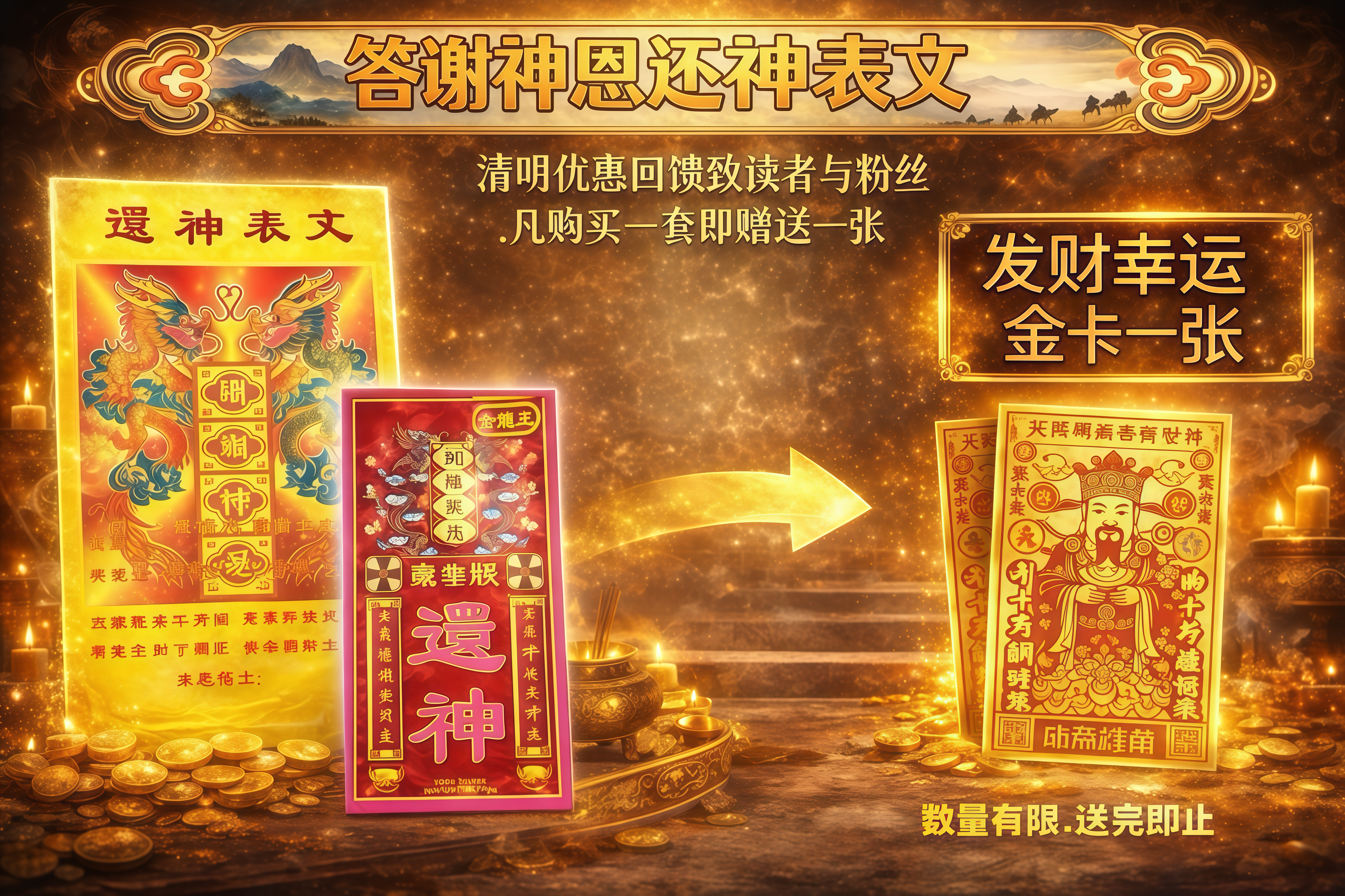 【豪華加強版】還願 得心應手 還心願 答謝神恩 心想事成 水到渠成｜【PREMIUM & ENHANCED EDITION】REPAY GOD, THANK GOD FOR HIS GRACE, ALL WISHES COME TRUE