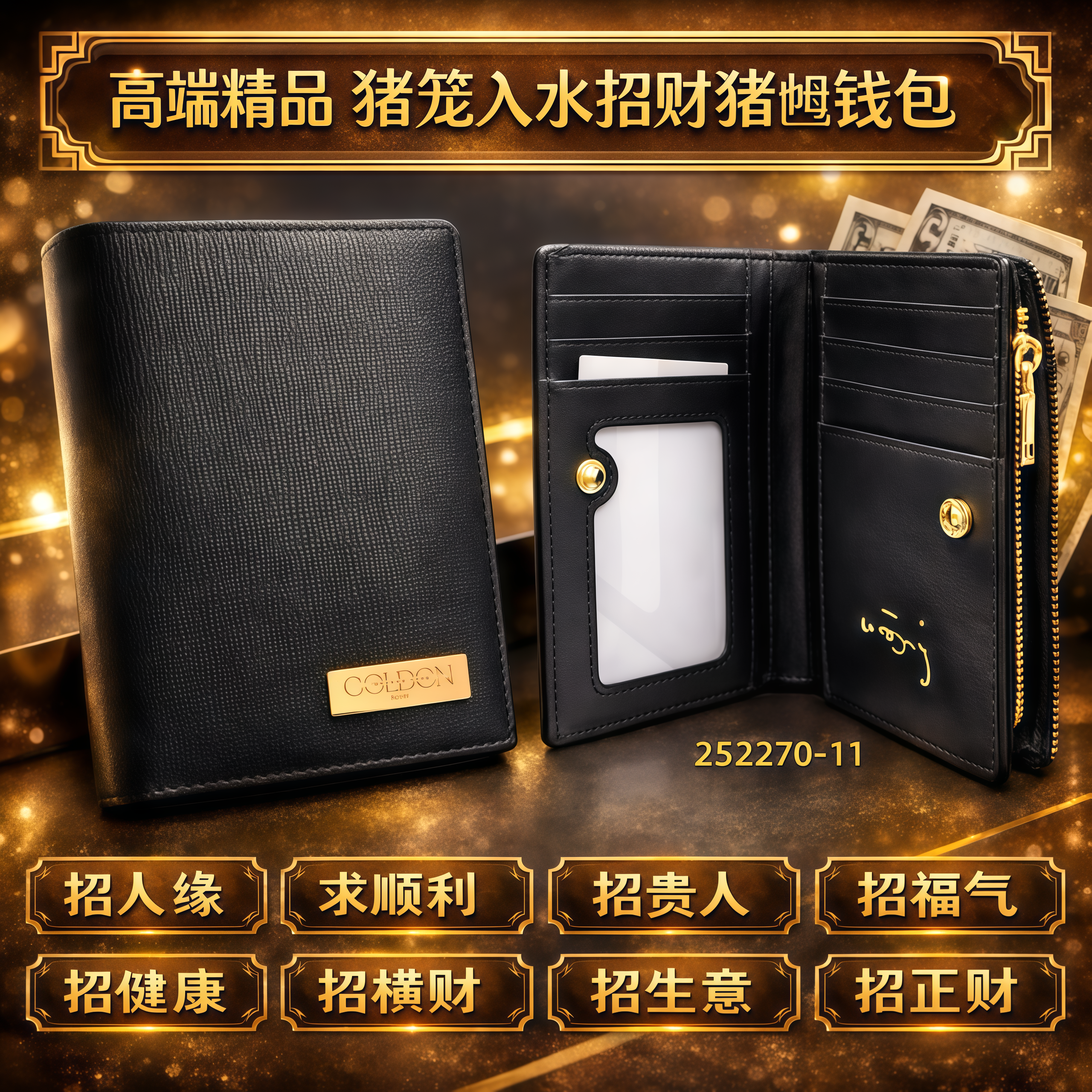 高端精品 猪笼入水招财猪乸钱包 Premium  “Pig Cage into Water” Piggy Wallet (Wealth-Attracting)