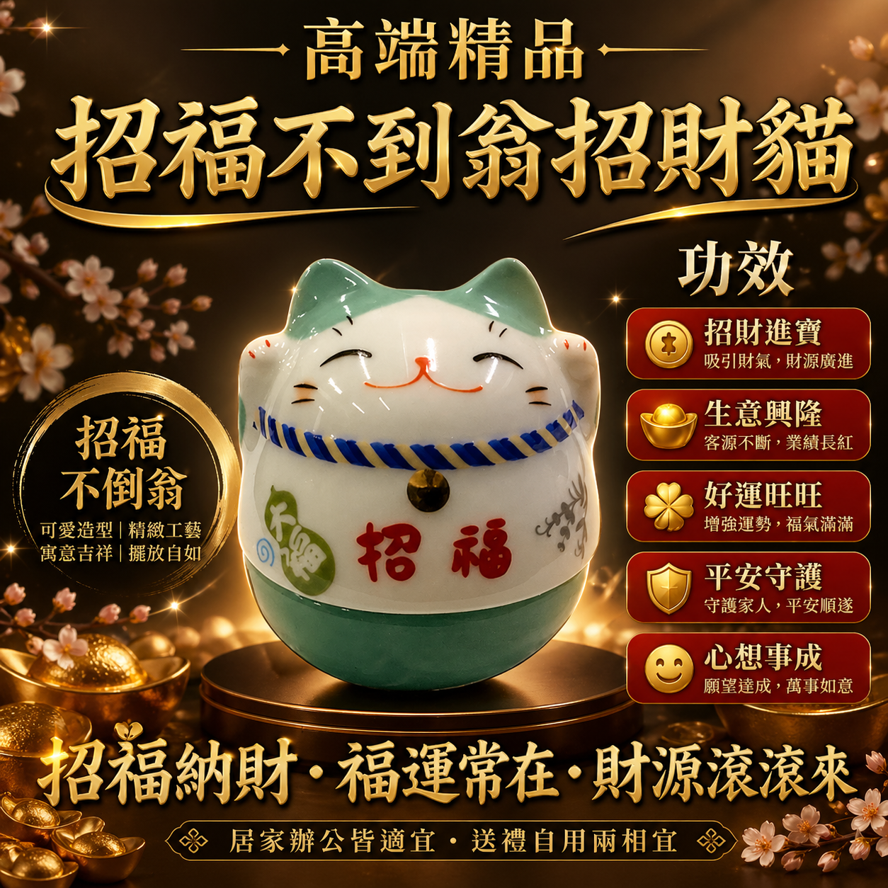 高端精品招福不到翁招财猫
