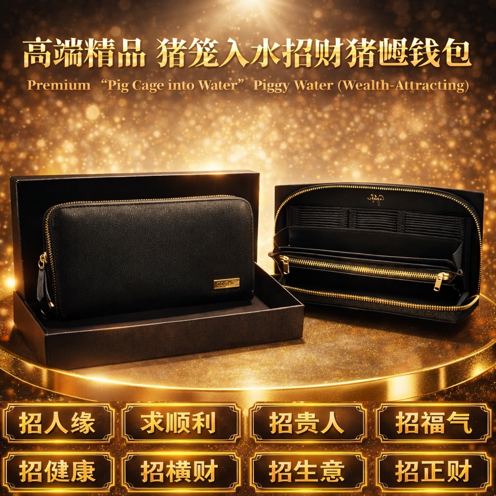 高端精品 猪笼入水招财猪乸钱包 Premium  “Pig Cage into Water” Piggy Wallet (Wealth-Attracting)