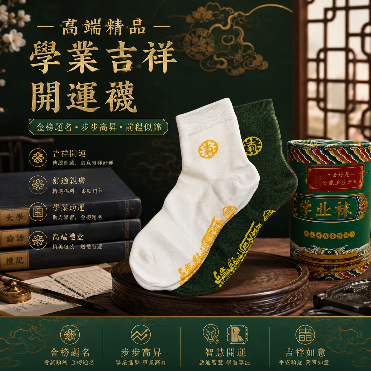 吉祥開運襪 | AUSPICIOUS GOOD LUCK SOCKS(學業｜EDUCATION)