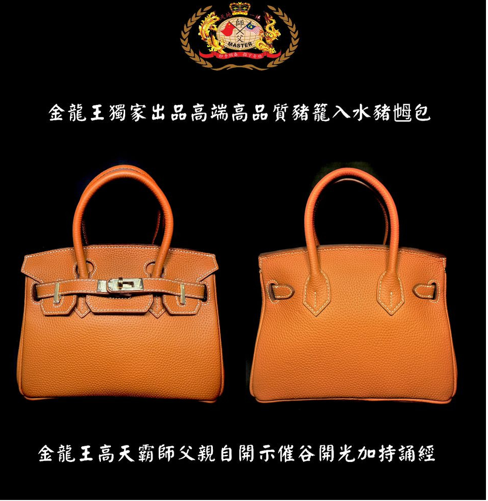 【小号金扣】金棕色 高贵高端特强猪笼入水手提猪乸包 Elegant & extra-strength Wealth-roll-in handbag