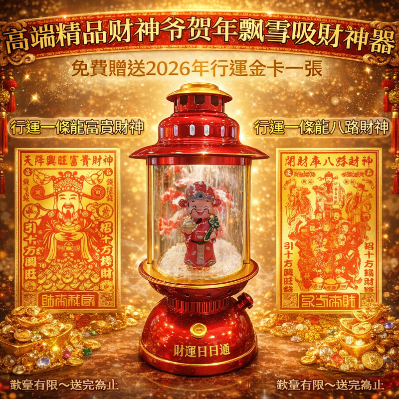 财神爷贺年飘雪摆件｜CELEBRATE CNY WITH SNOWING GOD OF WEALTH DECO(煤油灯｜KEROSENE LAMP)