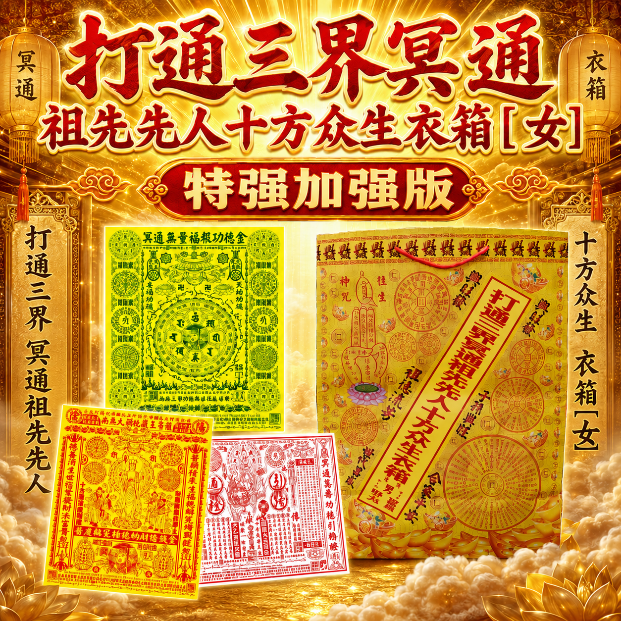 打通三界冥通祖先先人十方众生衣箱[女]特强加强版 Trinity Spirit Offering Box(Female)
