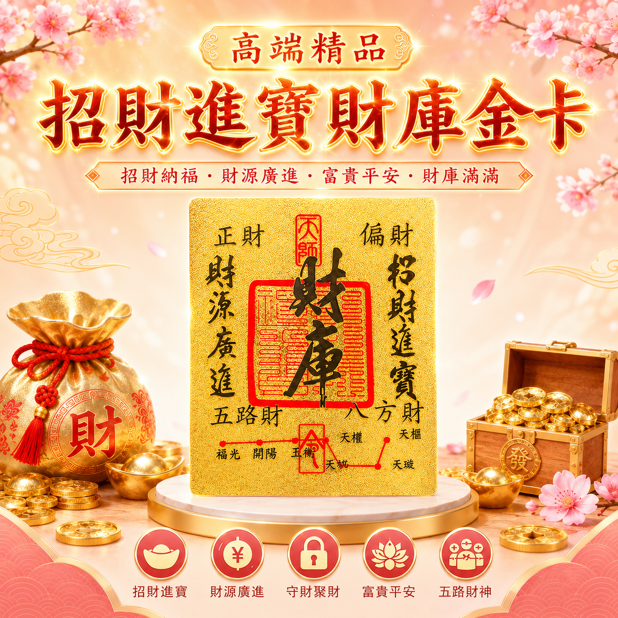 高端精品招財進寶財庫金卡 Premium Wealth & Prosperity Gold Card