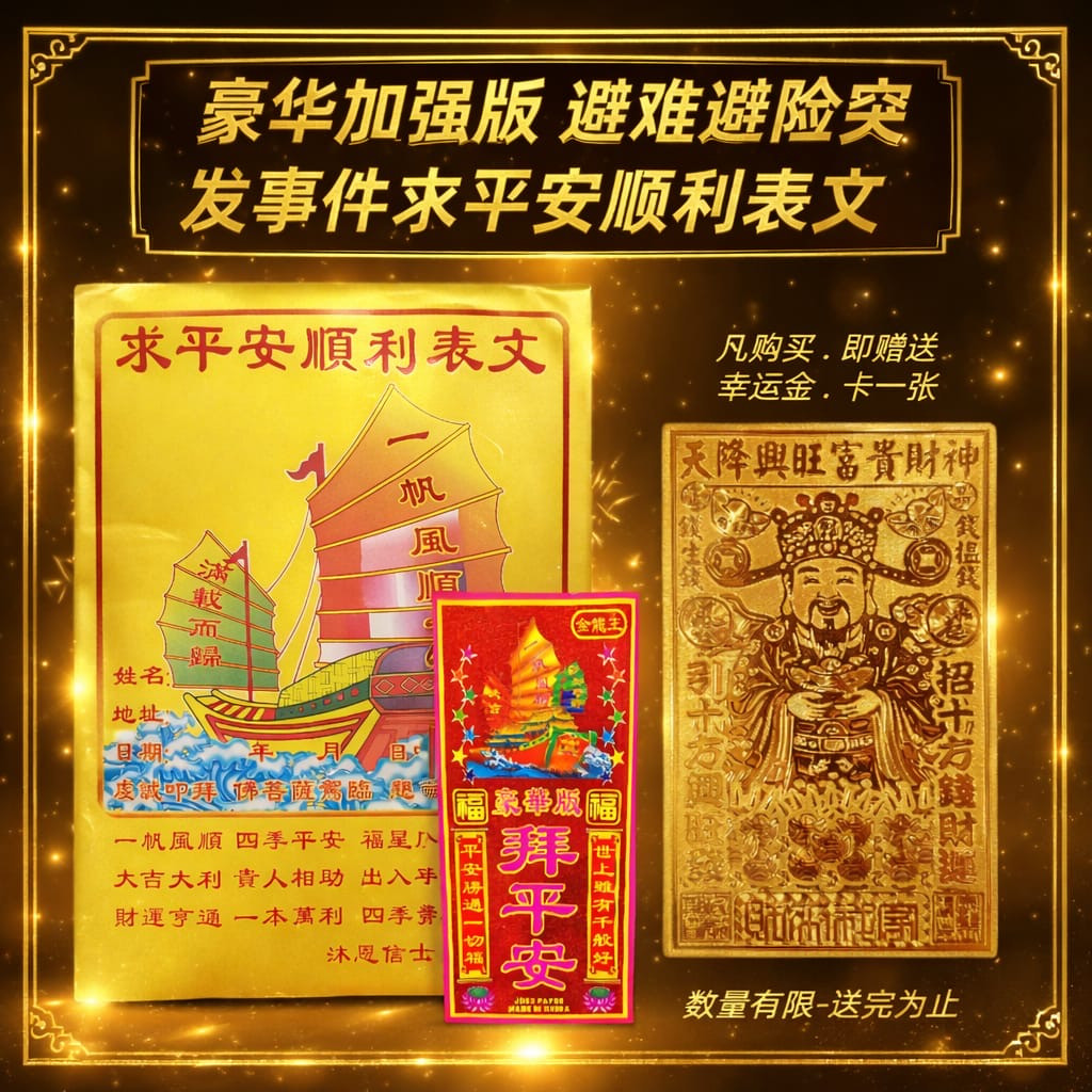 【豪華加強版】拜拜出入平安 避難 避險突發事件｜【PREMIUM & ENHANCED EDITION】PRAY FOR SAFETY & AVOID UNEXPECTED EVENTS