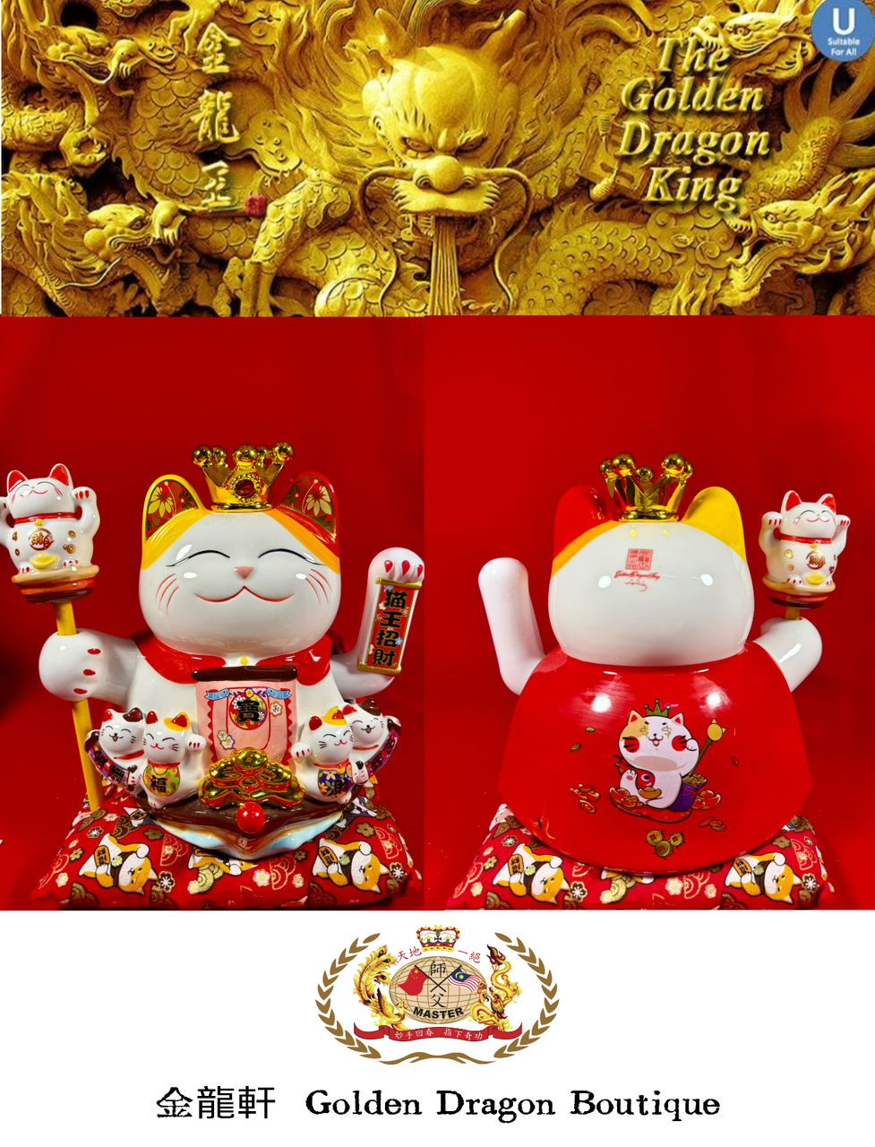 9寸摇手貓王大宝船