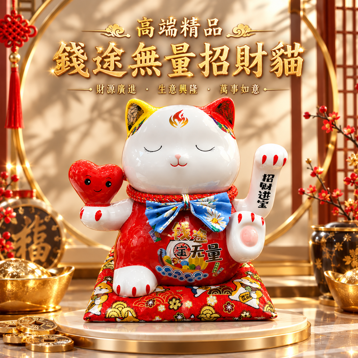 高端精品錢途無量招財貓 Premium Luxury Boundless Prosperity Lucky Cat
