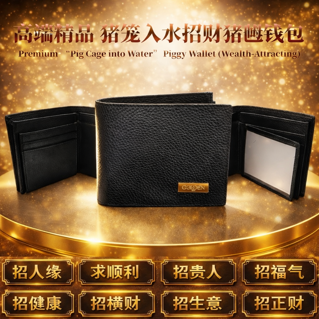 高端精品 猪笼入水招财猪乸钱包 Premium  “Pig Cage into Water” Piggy Wallet (Wealth-Attracting)
