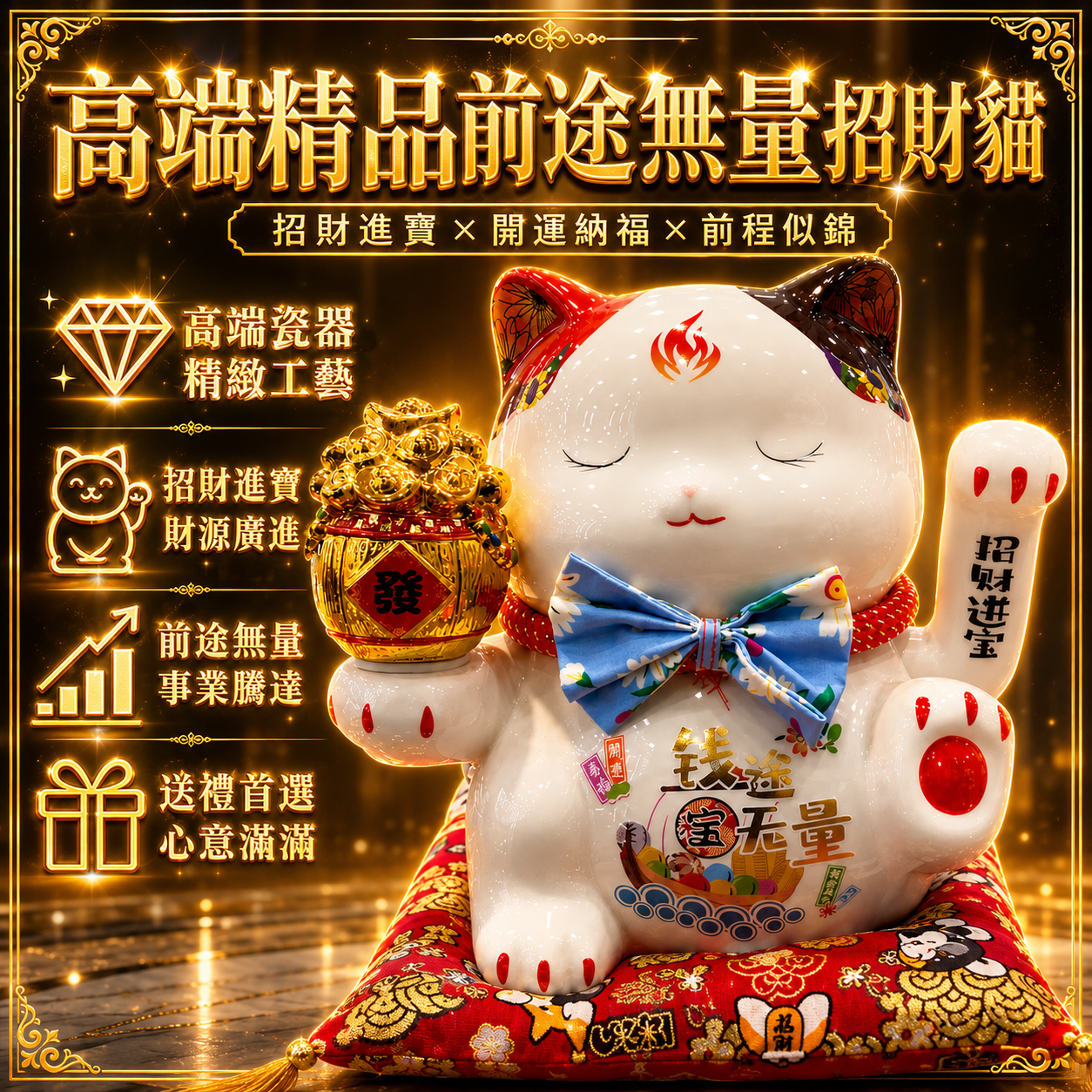 高端精品錢途無量招財貓 Premium Luxury Boundless Prosperity Lucky Cat