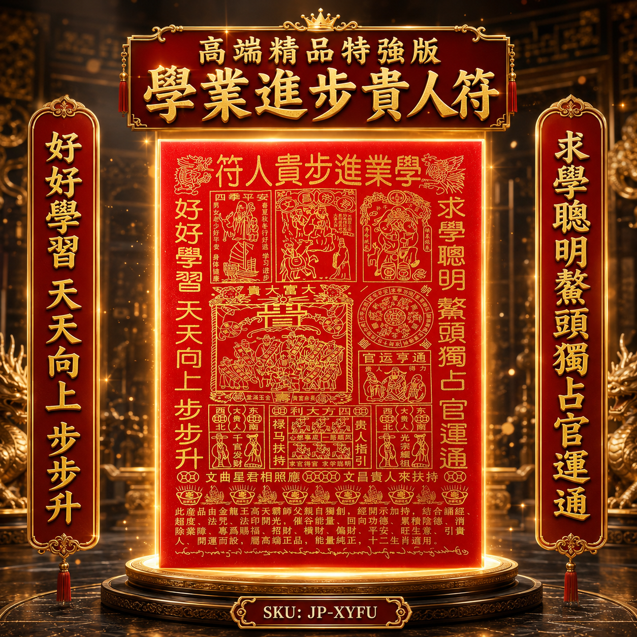 高端精品特強版學業進步貴人符 Premium Deluxe Super Strength Academic Success Guardian Talisman