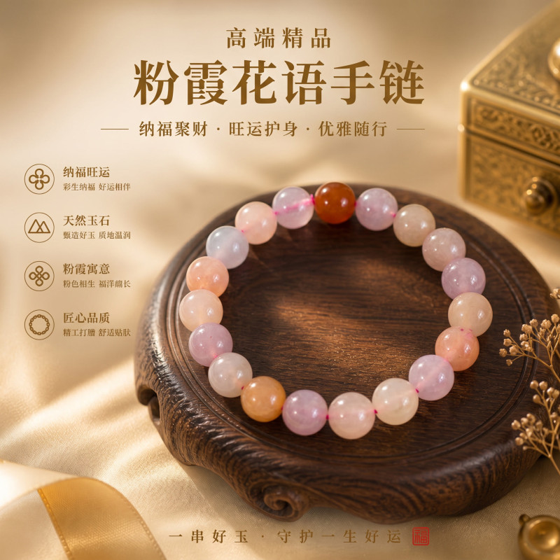 粉霞花语手链 | Pink Glow Blossom Bracelet