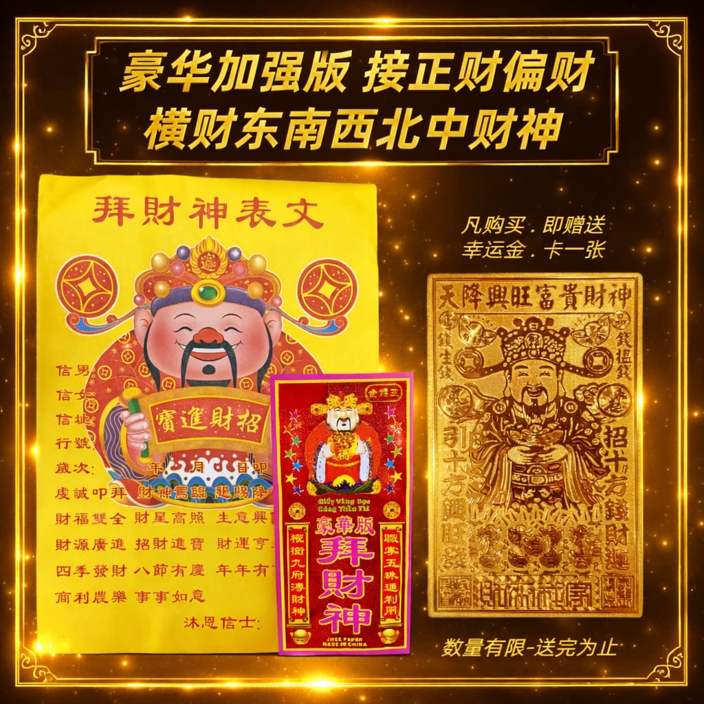 【豪華加強版】接拜 正財神 偏財神 橫財神 東南西北中財神｜【PREMIUM & ENHANCED EDITION】WORSHIP THE GOD OF ALL DIRECTIONS