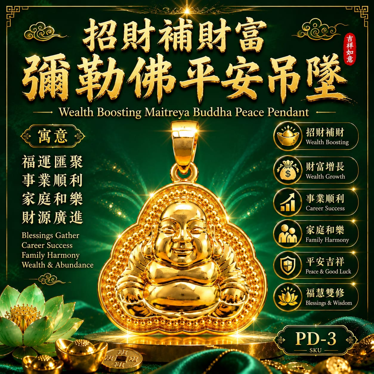 【聚福纳财弥勒佛】 [Maitreya Buddha: Gathering Blessings and Attracting Wealth]